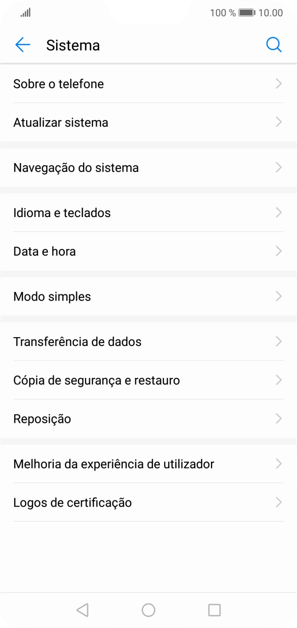Prima Sobre o telefone.