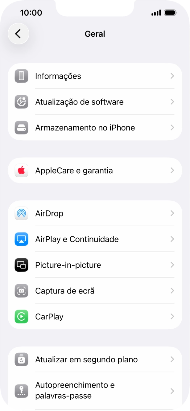 Prima Atualização de software. Se existir uma nova versão de software disponível, será agora indicado no ecrã. Siga as indicações no ecrã para atualizar o software do telefone.