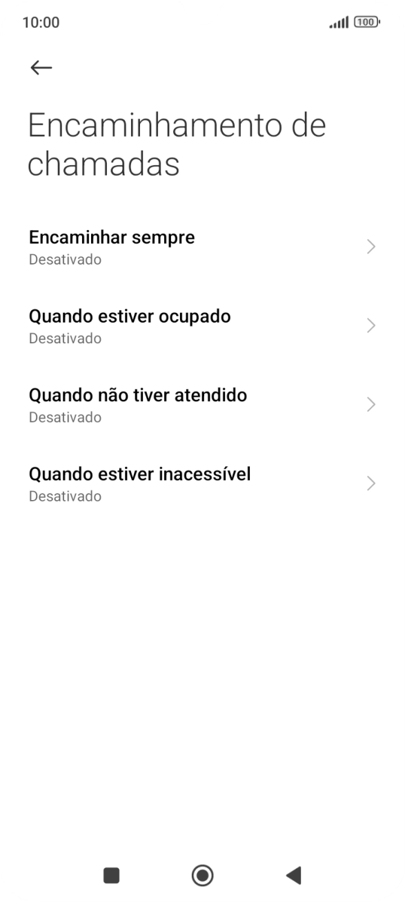 Prima o tipo de desvio pretendido.