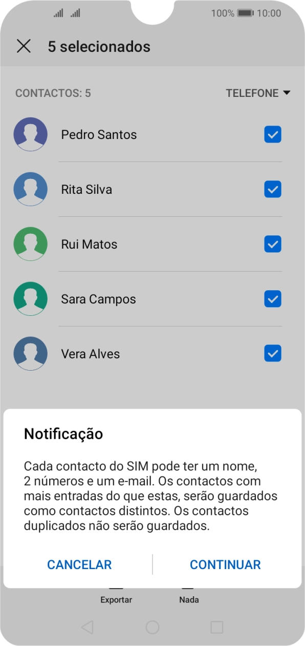 Prima CONTINUAR.