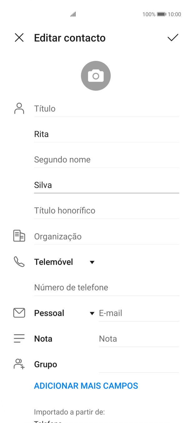 Prima Número de telefone e introduza o número de telefone pretendido.