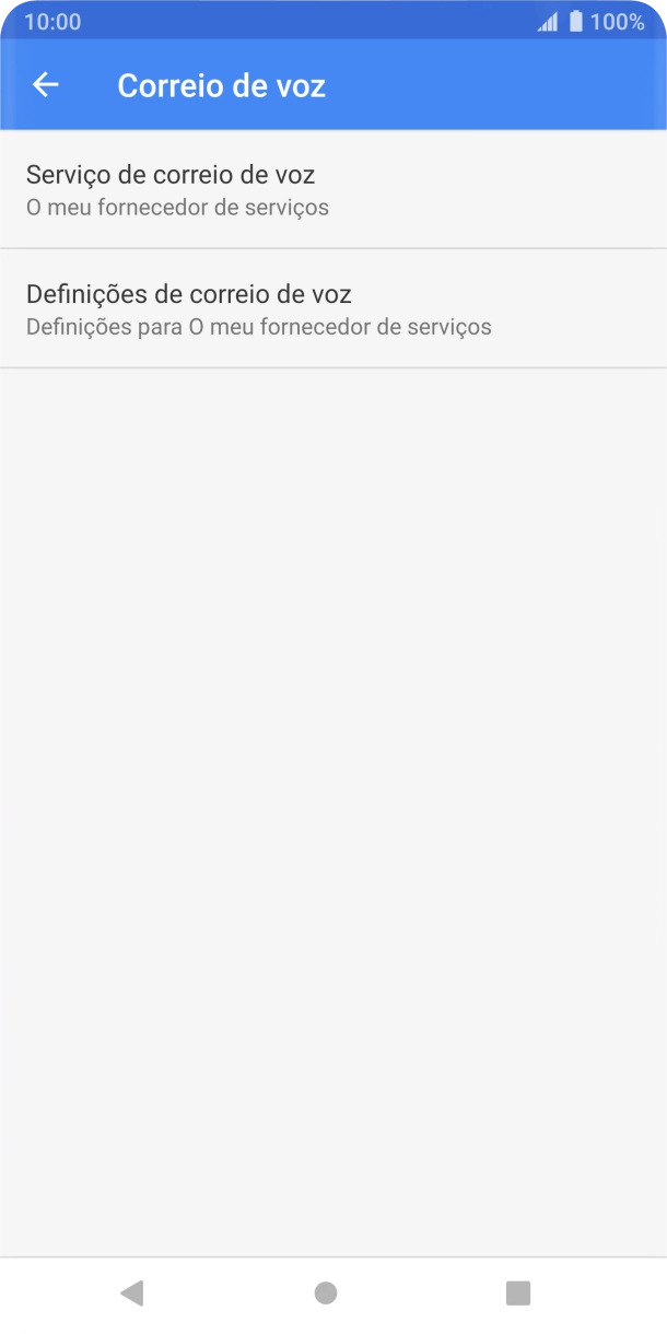 Prima Definições de correio de voz.