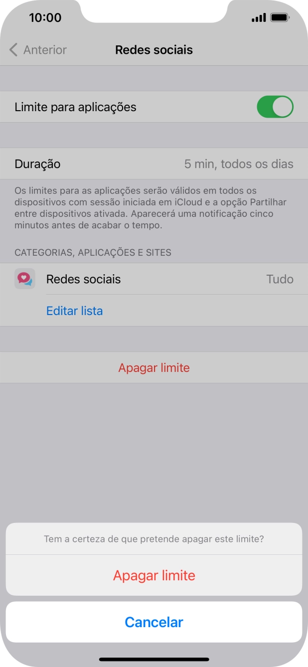 Prima Apagar limite.