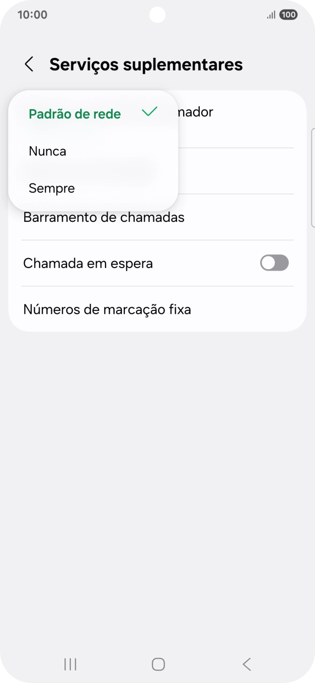 Prima Sempre para ativar a visualização do seu número.
