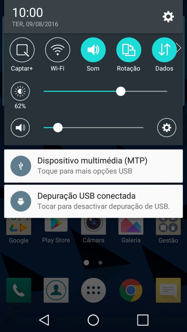Prima o ícone de definições.