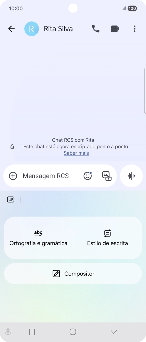 Para gerar um texto, prima em Compositor e siga as indicações no ecrã, para utilizar a função.