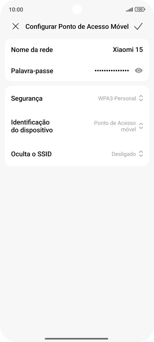 Prima Palavra-passe e introduza a password pretendida.