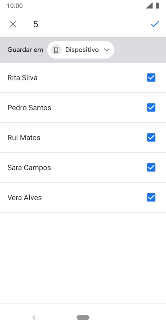 Prima a lista suspensa.