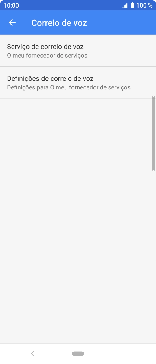 Prima Definições de correio de voz.