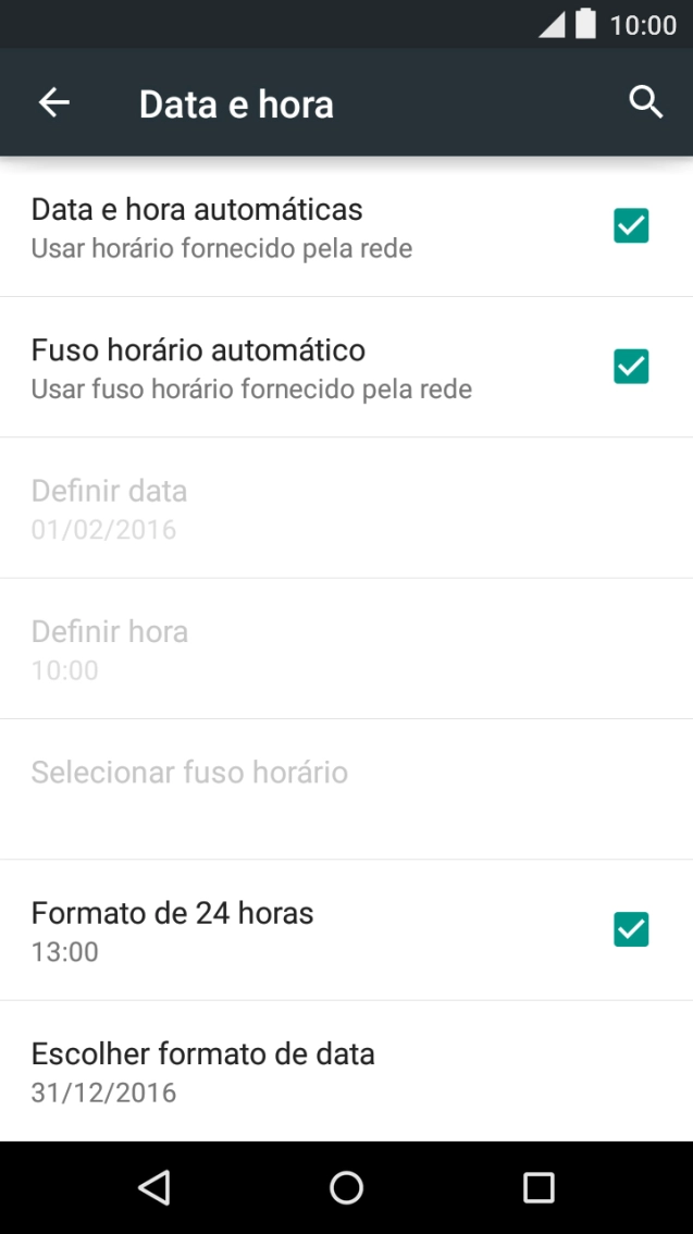 Prima Fuso horário automático para desativar a função.
