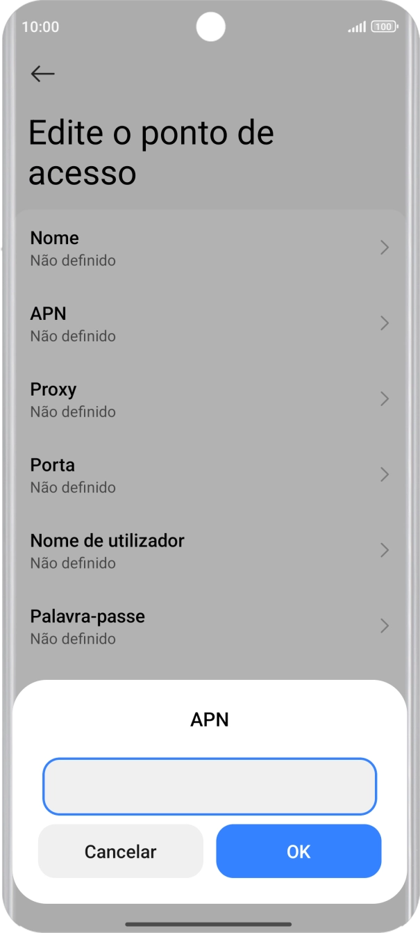Introduza net2.vodafone.pt e prima OK.