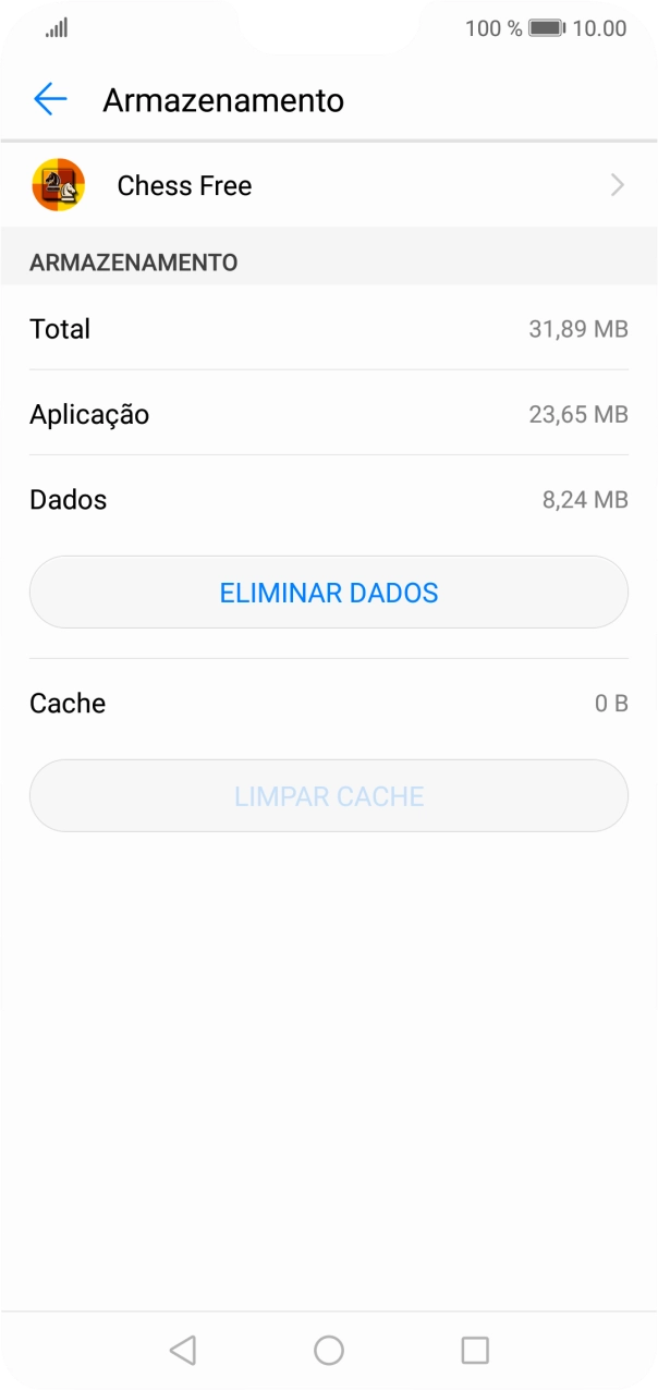 Prima a tecla de início para terminar e voltar ao ecrã inicial.