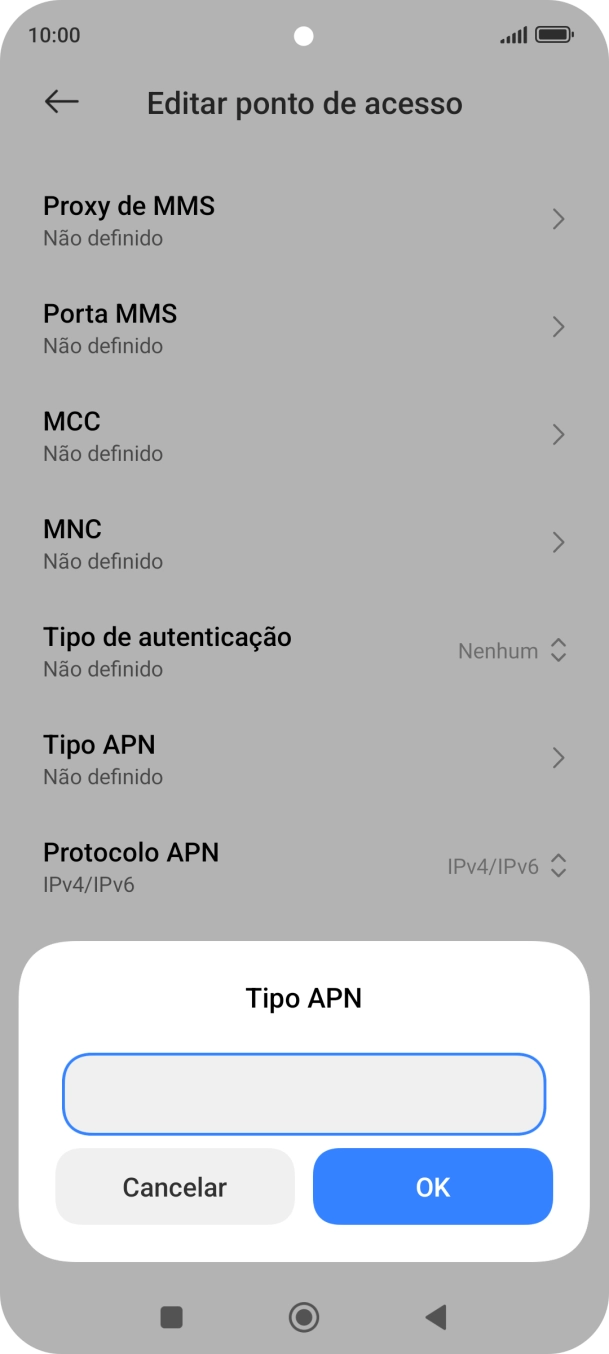 Introduza mms e prima OK.