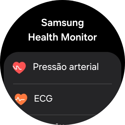 Prima Pressão arterial e siga as indicações no ecrã para medir a sua tensão arterial.
