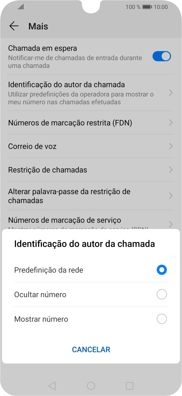 Prima Mostrar número para ativar a visualização do seu número.