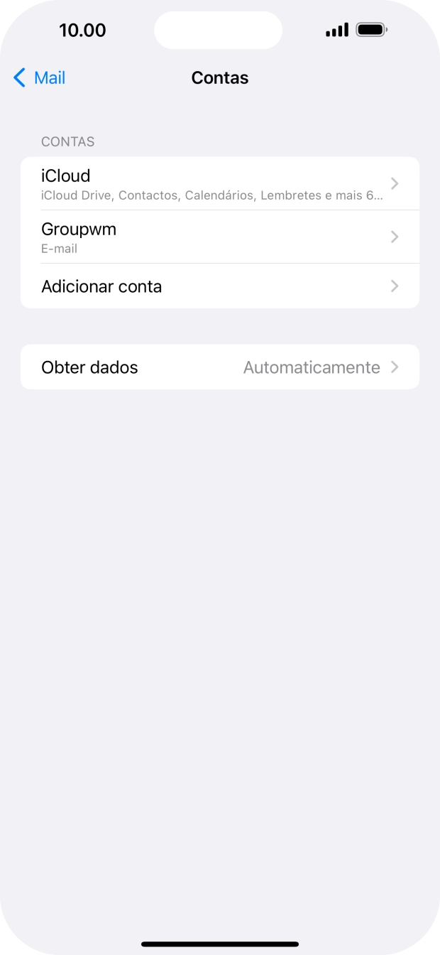 Prima o nome na conta de e-mail que acabou de criar.