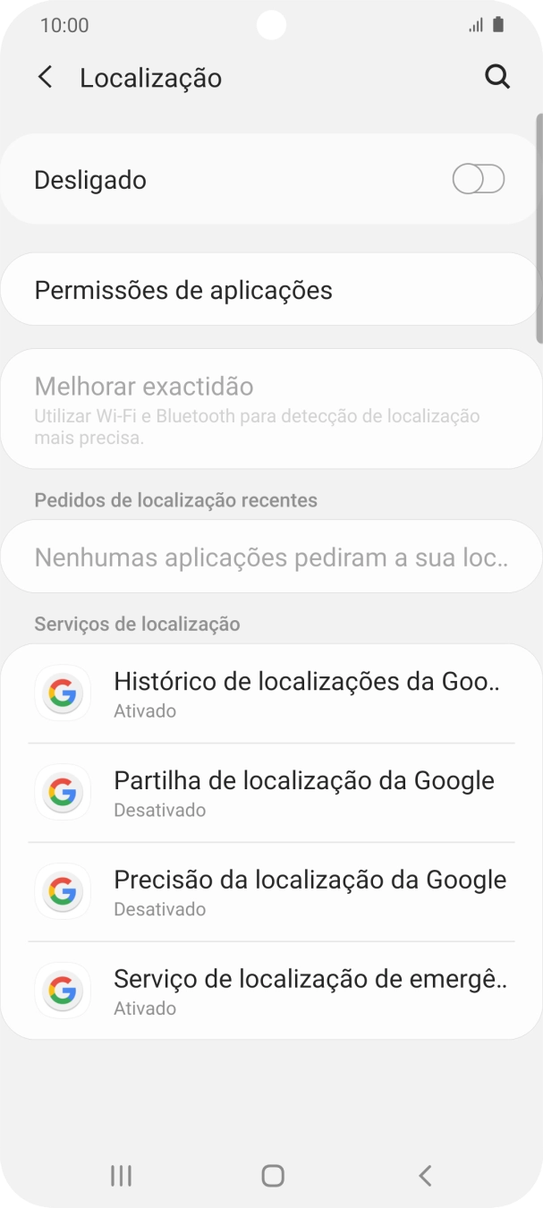 Prima o indicador para ativar ou desativar a função.