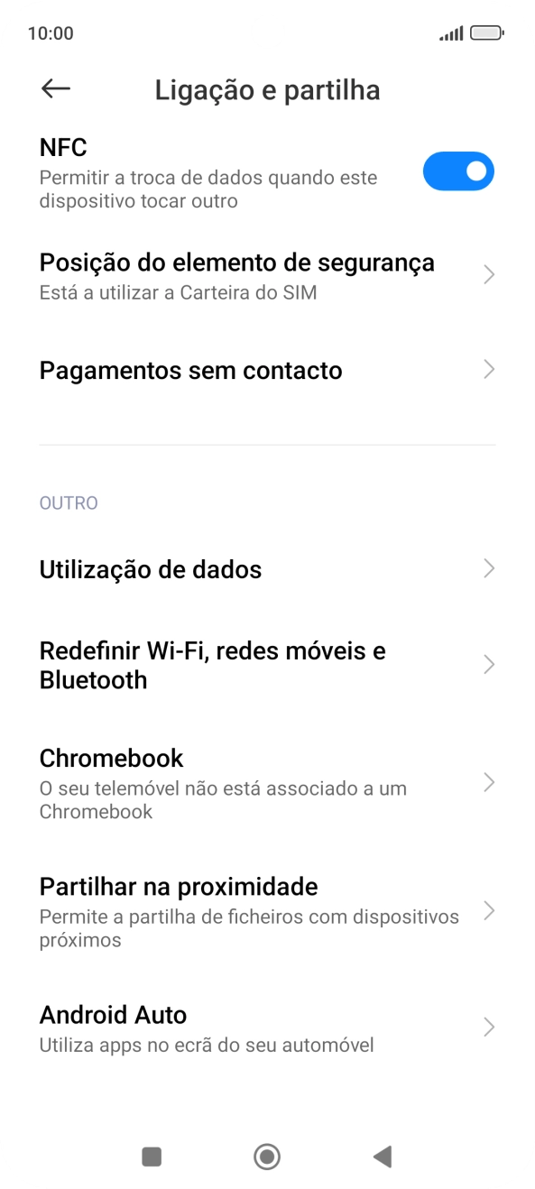 Prima Redefinir Wi-Fi, redes móveis e Bluetooth.