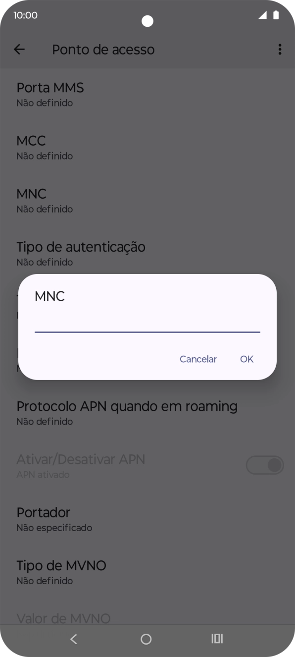 Introduza 01 e prima OK.