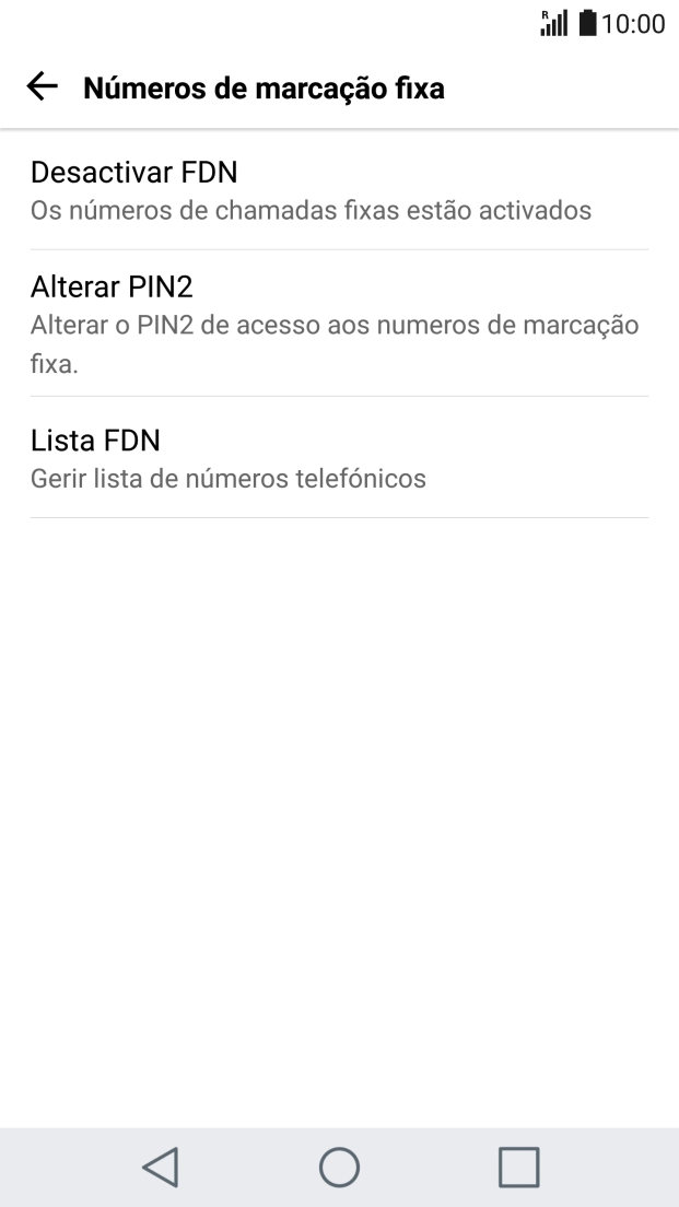 Prima Desactivar FDN para desativar a marcação permitida.