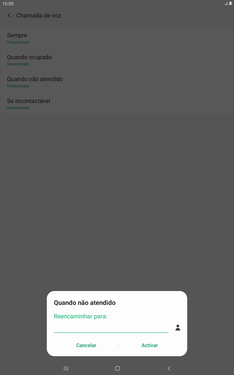 Introduza 123 e prima Activar.