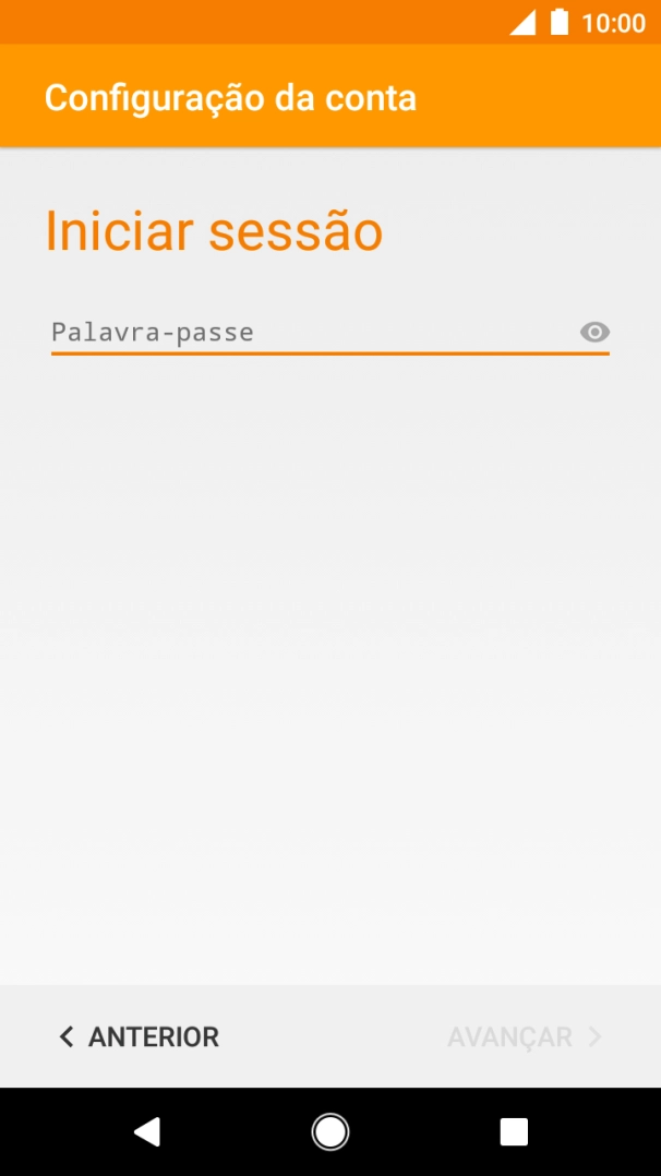 Prima Palavra-passe e introduza a password da sua conta de e-mail.