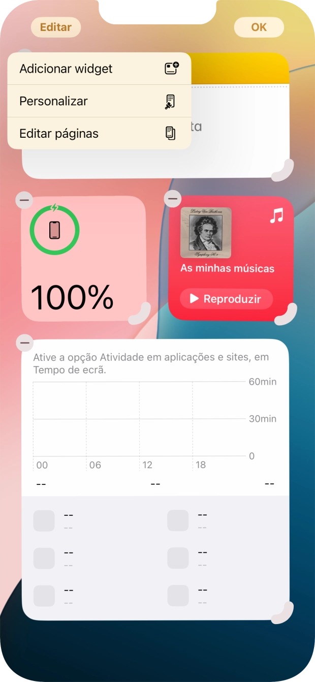 Prima Adicionar widget.
