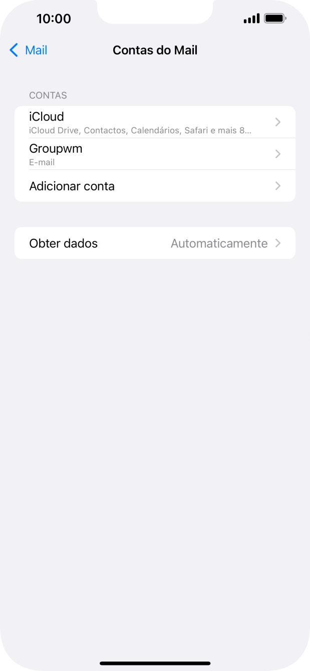 Prima o nome na conta de e-mail que acabou de criar.