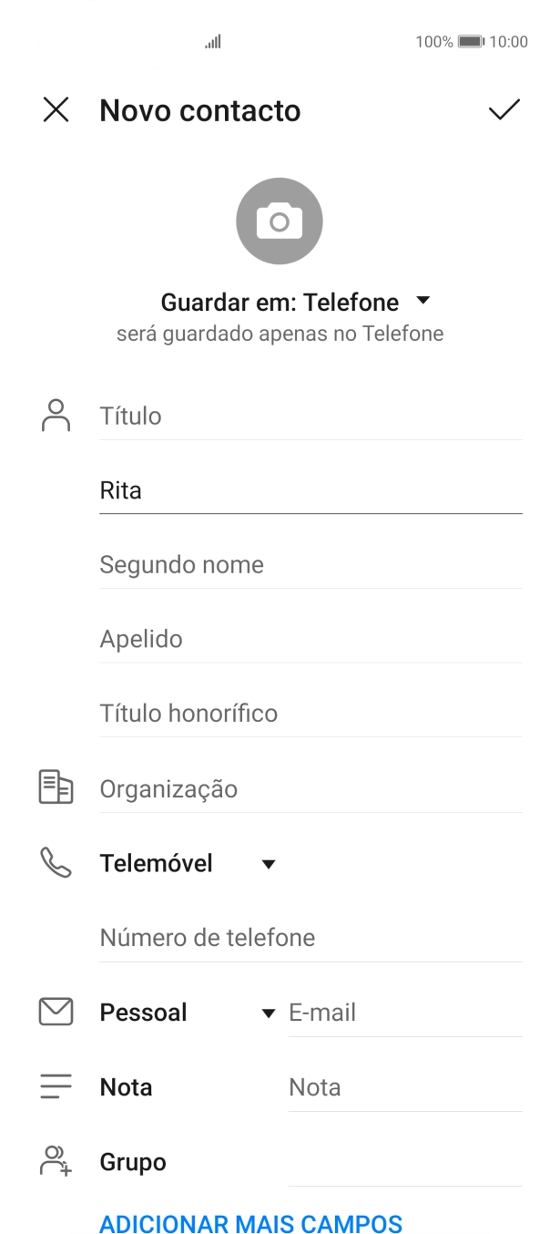 Prima Apelido, e introduza o apelido pretendido.
