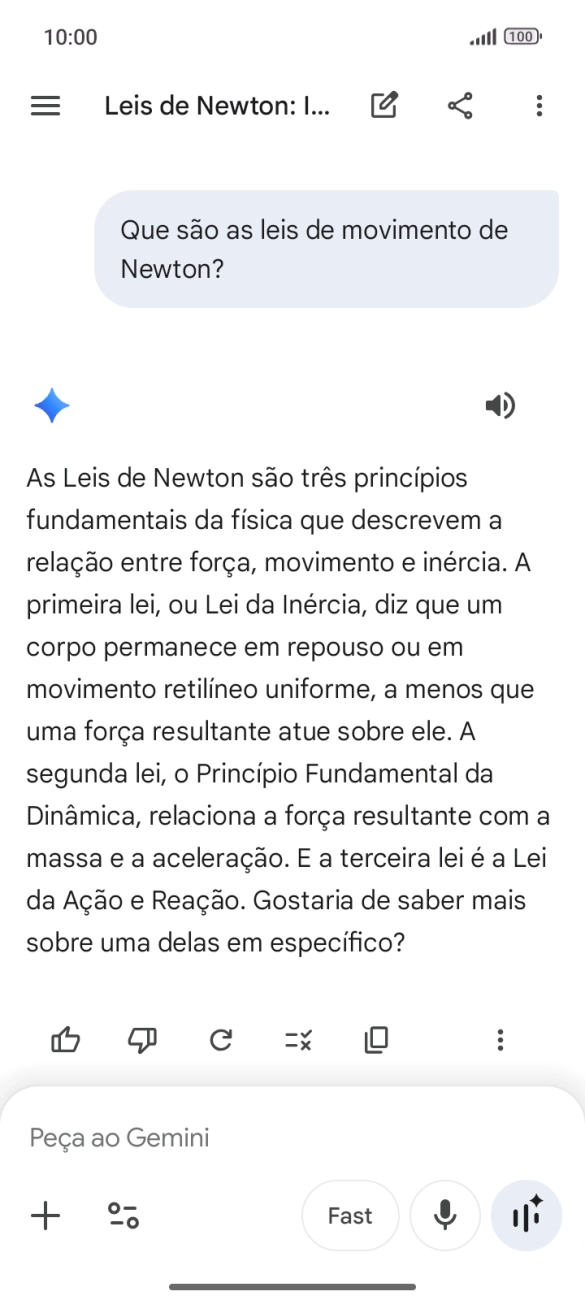 A transcrição da conversa com a Gemini Live é agora mostrada no ecrã.