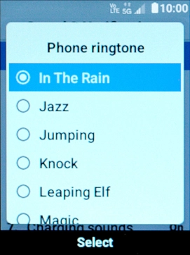 Highlight the required ring tones to hear them.