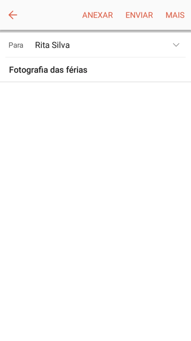 Prima o campo de escrita e escreva o texto do e-mail.