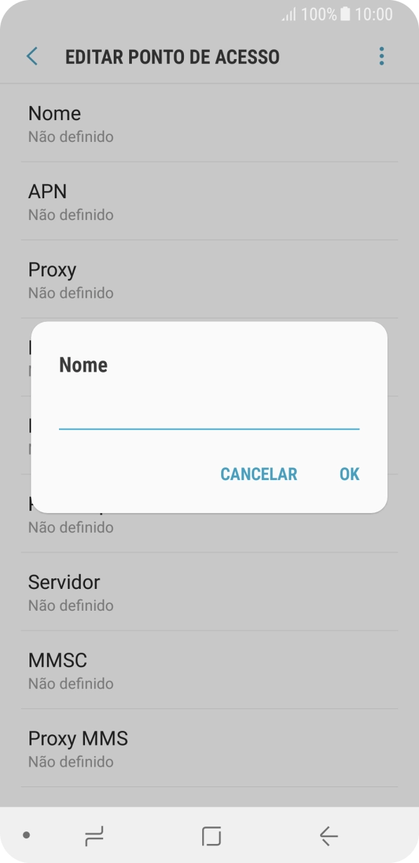 Introduza Vodafone Internet e prima OK.
