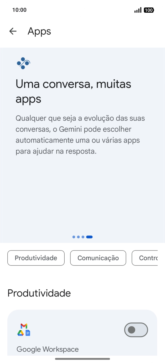 Prima o indicador junto à extensão pretendida para ativar a função.