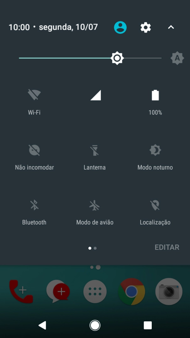 Prima o ícone de definições.