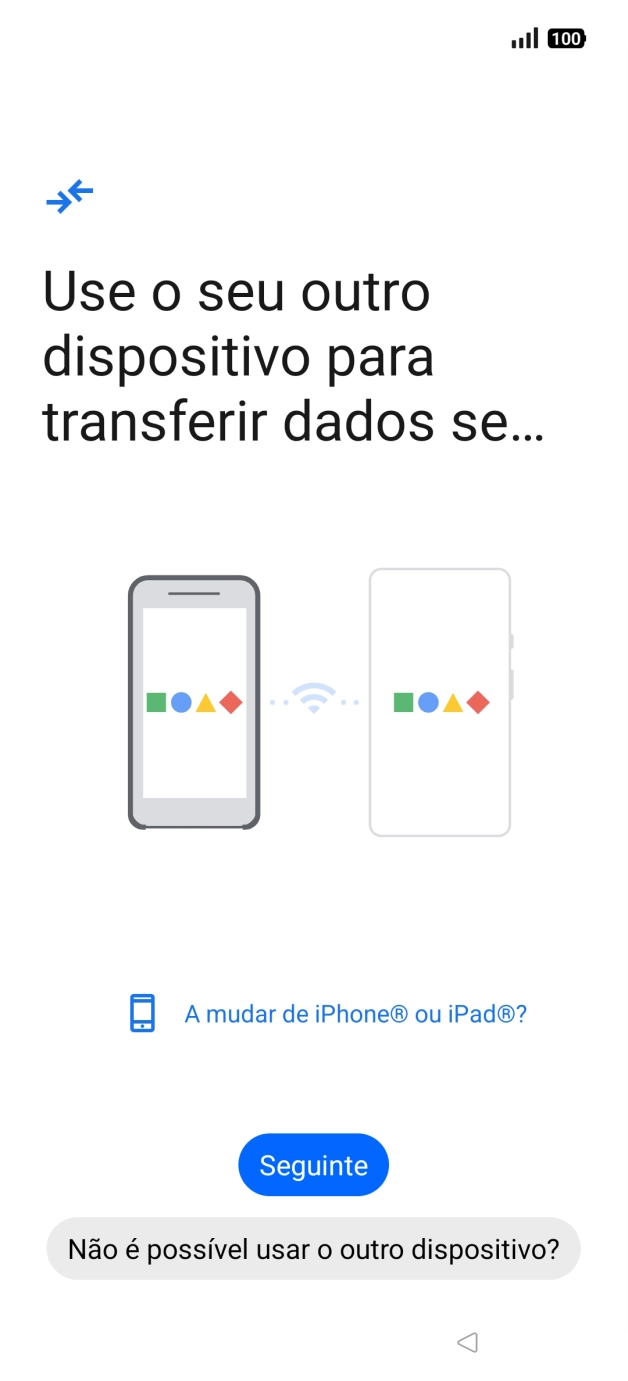 Siga as indicações no ecrã para transferir conteúdo de outro telefone.