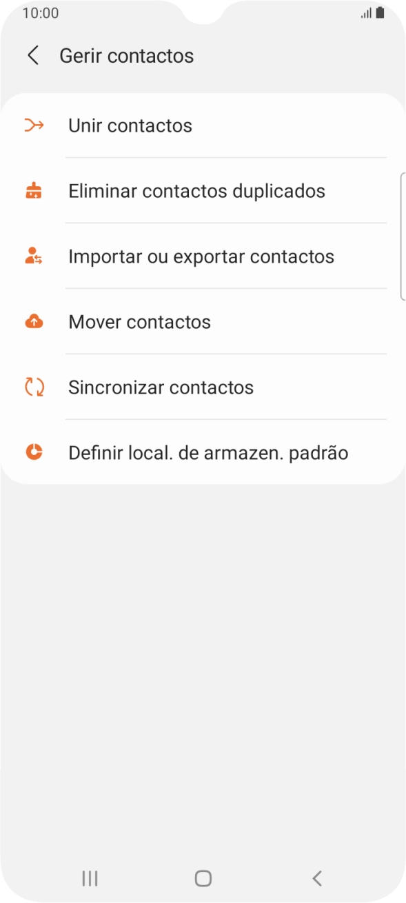 Prima Importar ou exportar contactos.