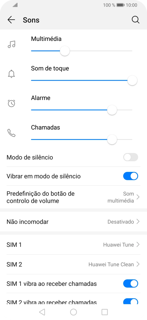 Prima o nome do cartão SIM.