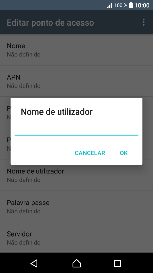 Introduza vodafone e prima OK.