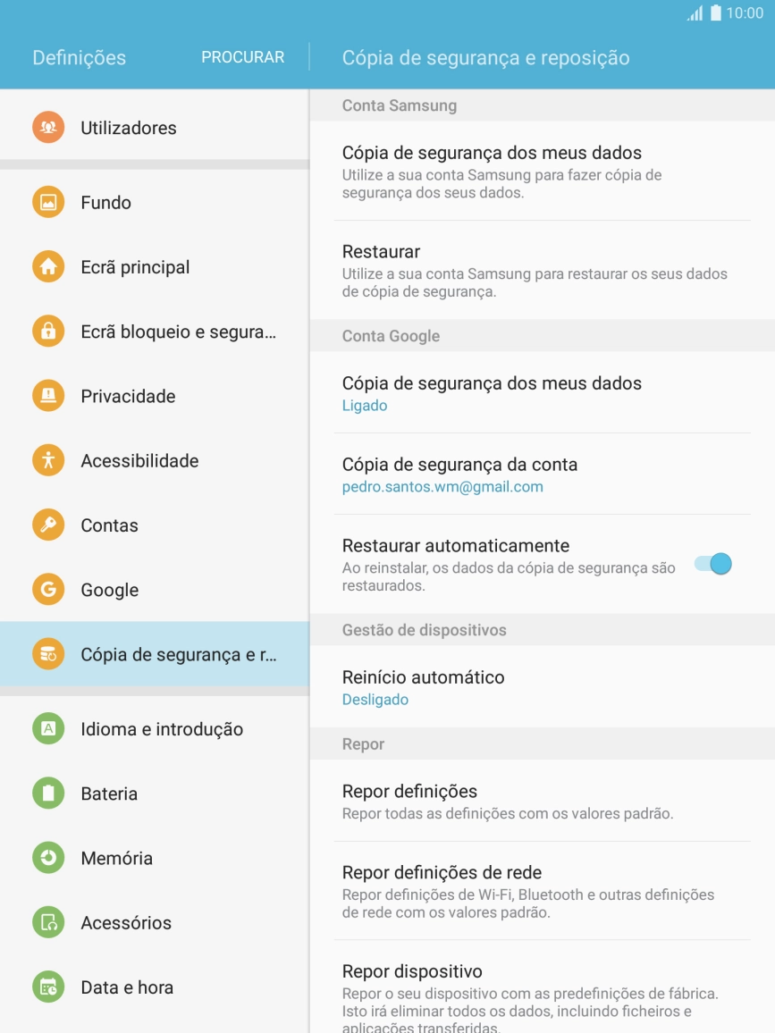 Prima Repor dispositivo.
