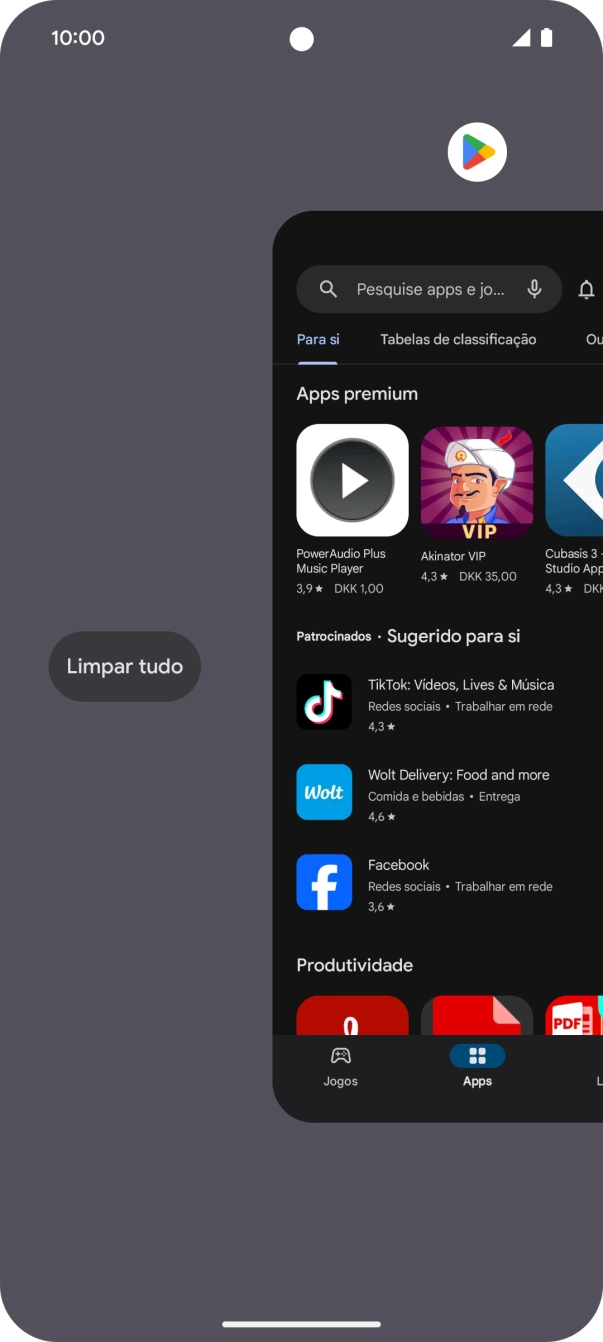 Prima Limpar tudo.