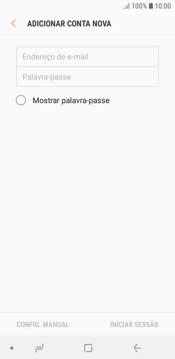 Prima Endereço de e-mail e introduza o seu endereço de e-mail.