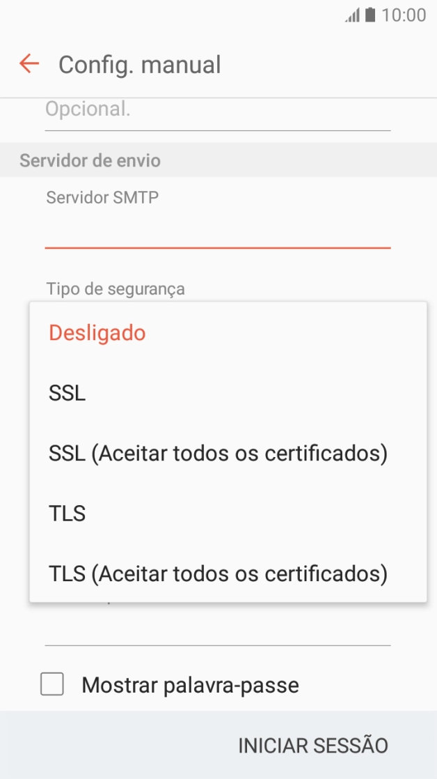 Prima Desligado para desativar a função.