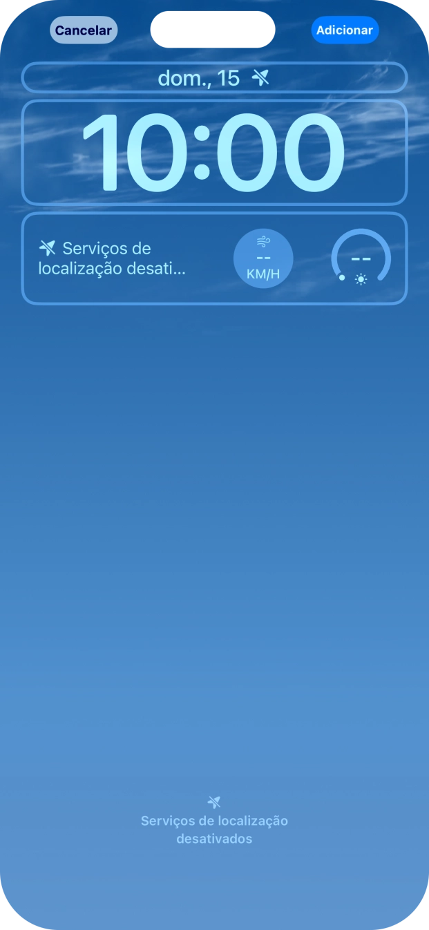 Se pretender personalizar a visualização da data no ecrã de bloqueio, prima o widget de data e siga as indicações no ecrã para escolher a visualização pretendida para o widget.