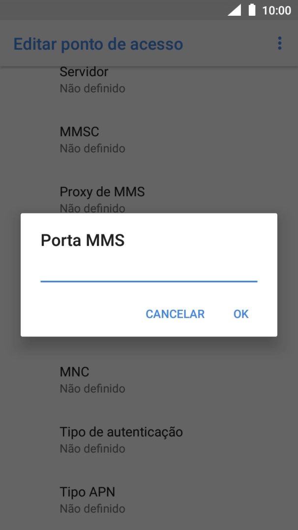 Introduza 80 e prima OK.