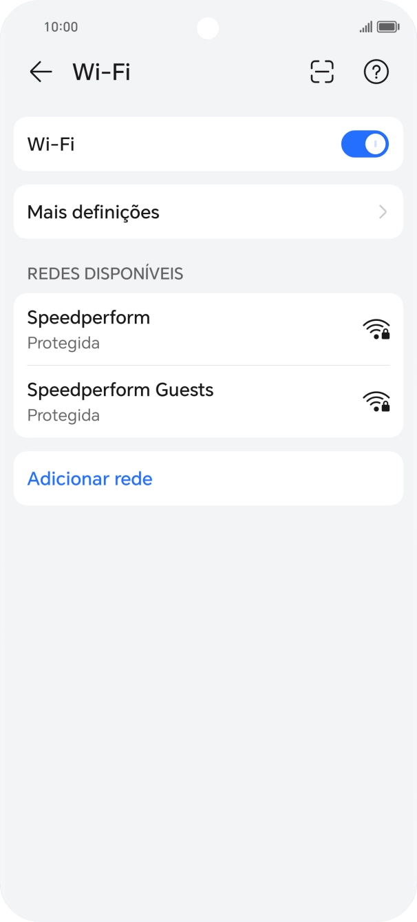 Prima a rede Wi-Fi pretendida.