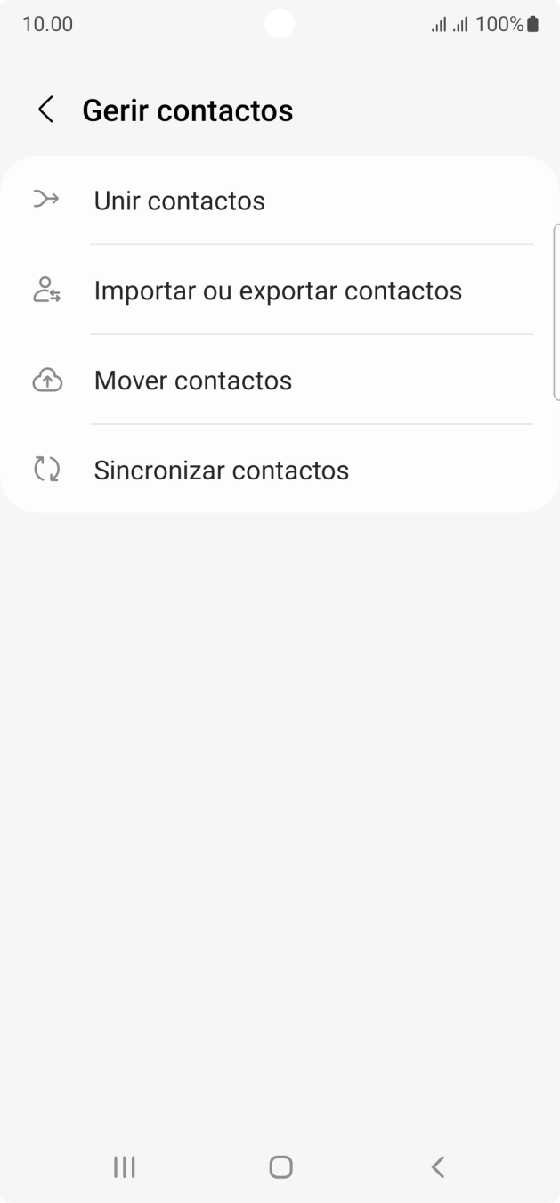 Prima Importar ou exportar contactos.