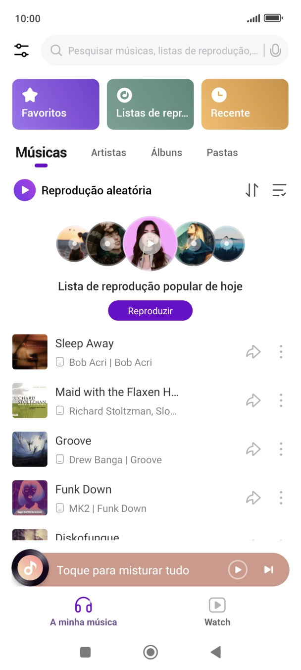 Prima o ficheiro de música pretendido.