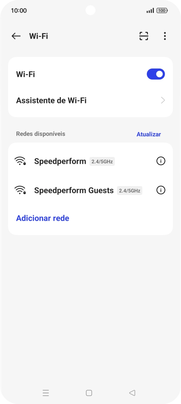 Prima a rede pretendida.