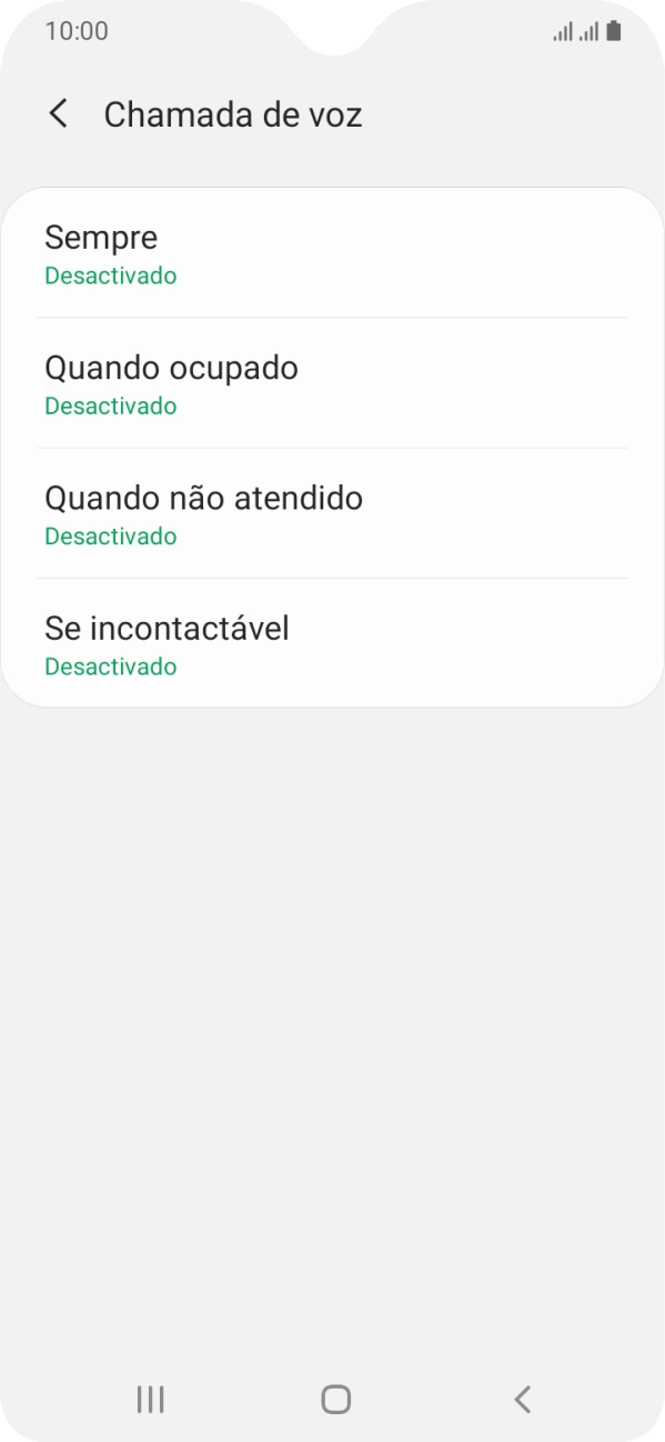 Prima o tipo de desvio pretendido.